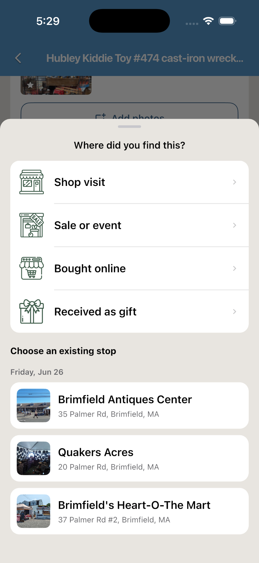 Where did you find this? sheet — Shop visit, Sale or event, Bought online, Received as gift