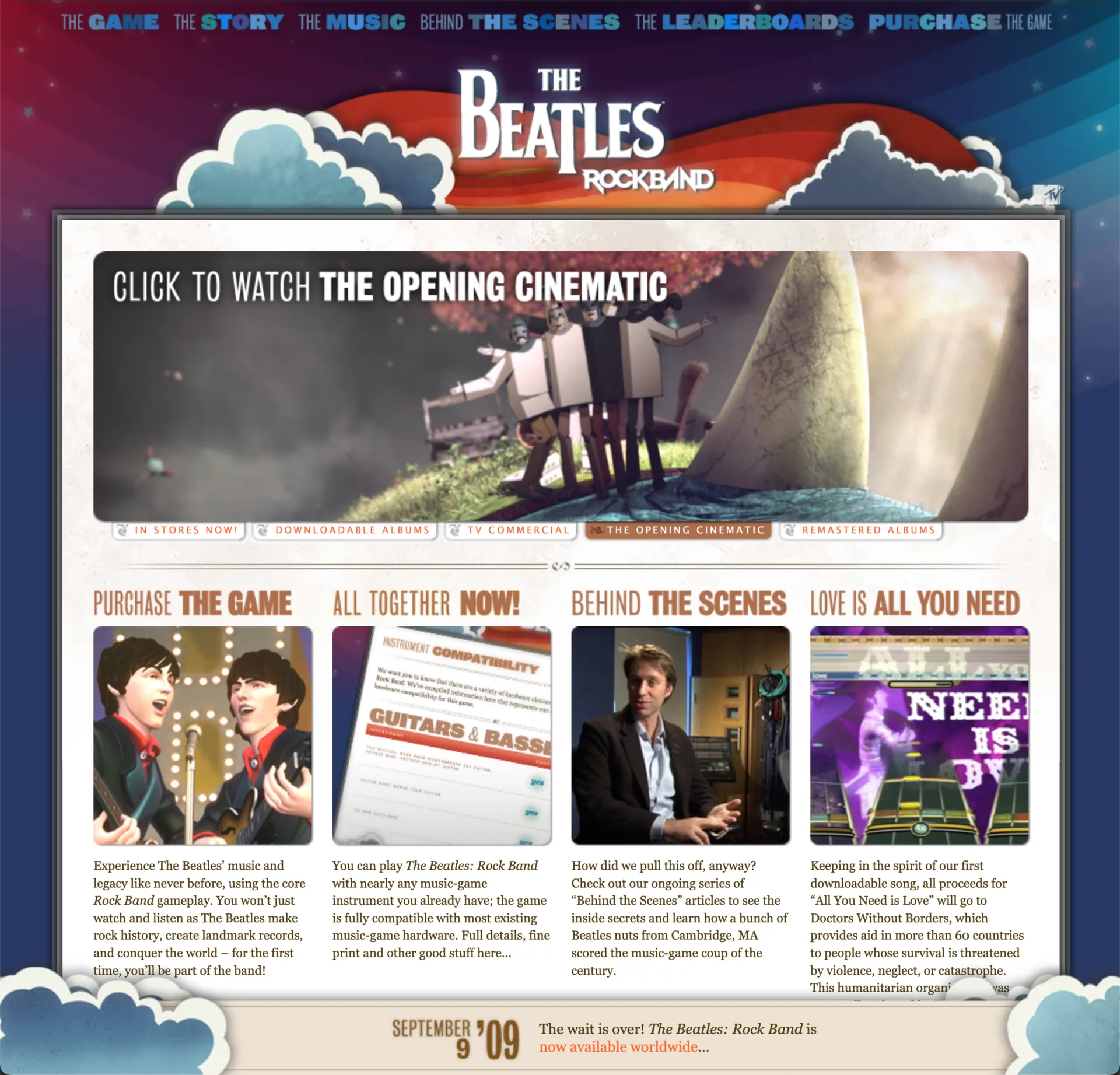 TheBeatlesRockBand.com homepage
