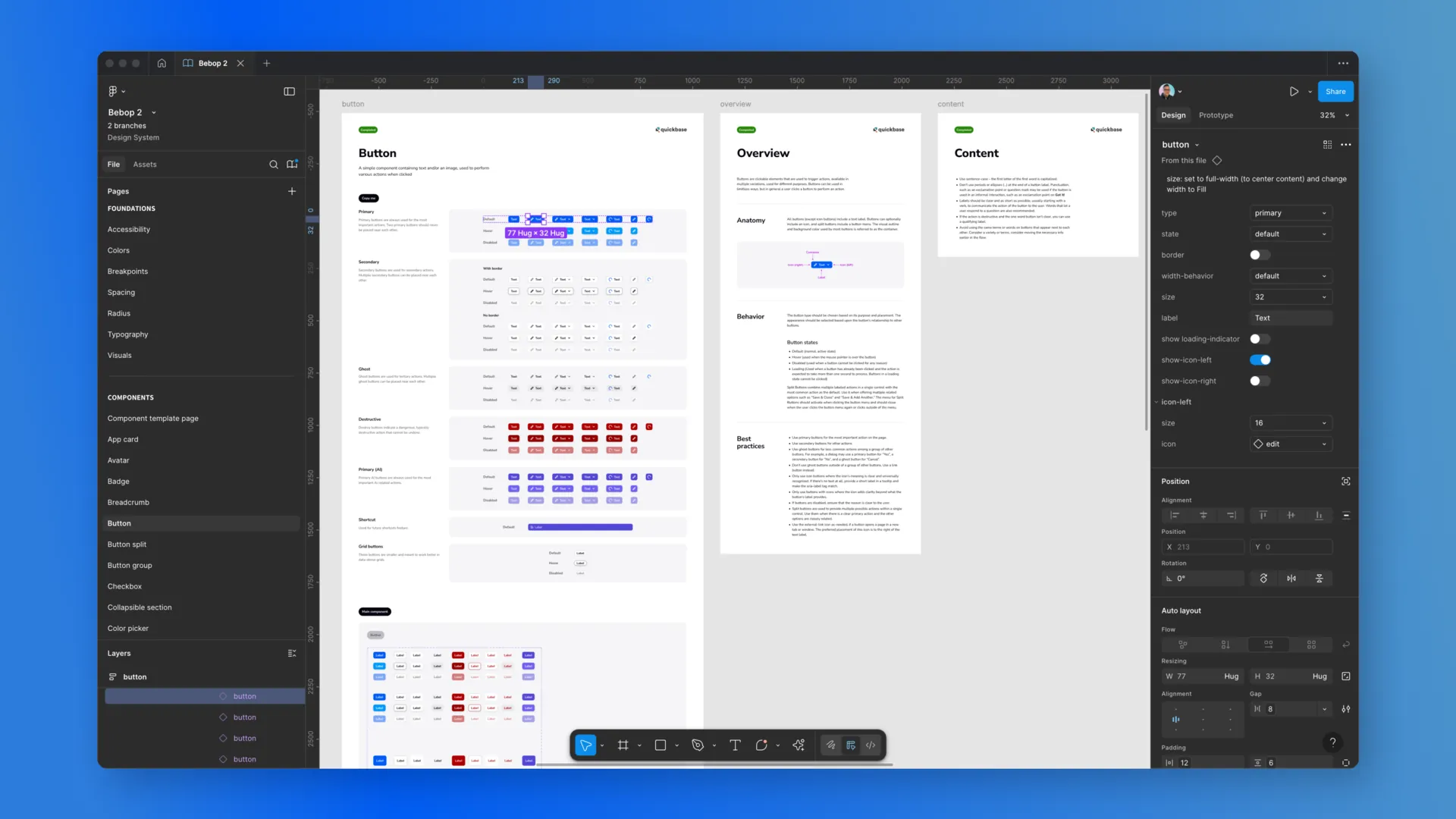 Quickbase design system in Figma