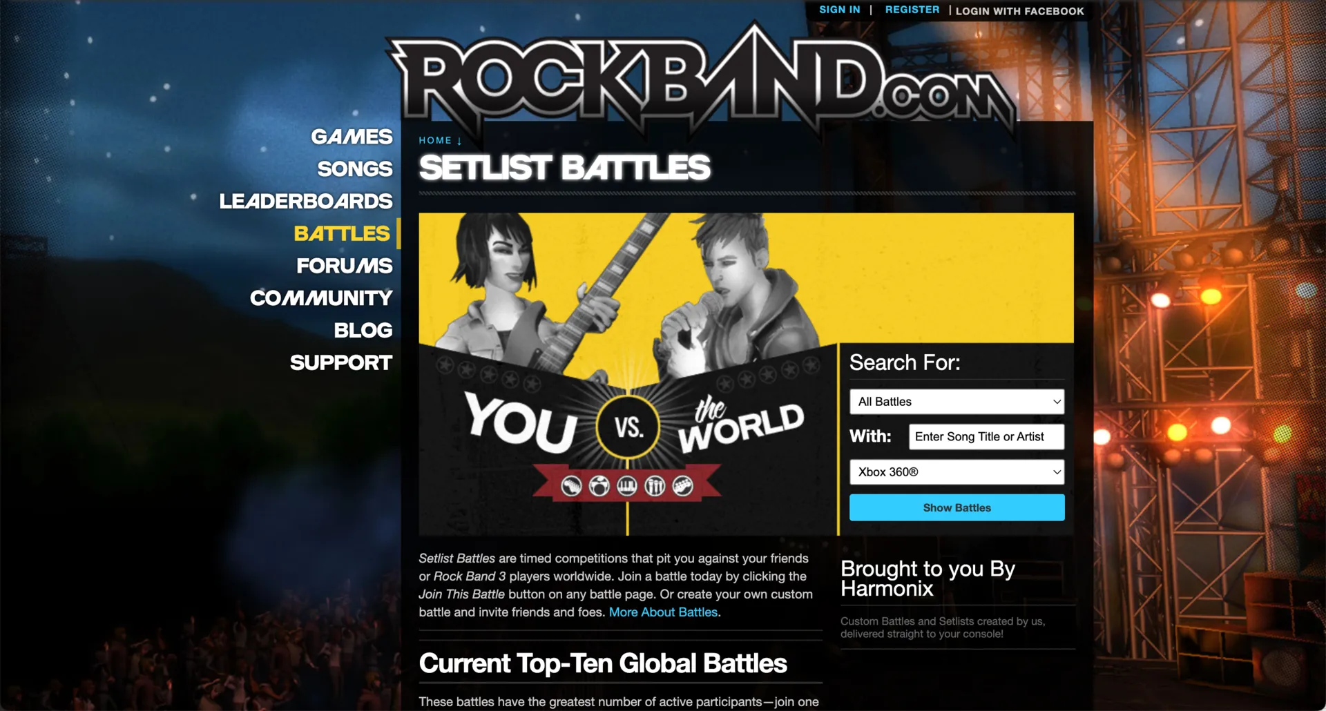 RockBand.com integration