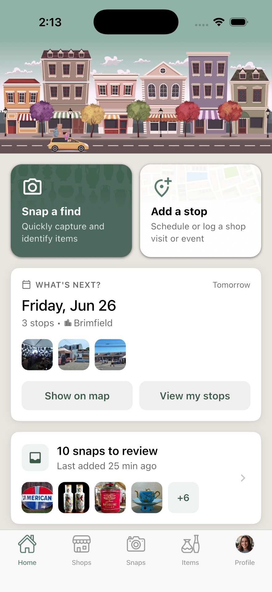 Trésora home screen in light theme
